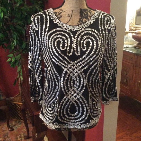 Lauren Michelle Tops - Lauren Michelle black/silver top